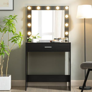 HomeRoots 35" Modern White Wood Dresser with Built-In Lighting - Sleek Two-Drawer Design for Smart Storage 714454