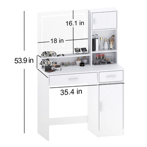 HomeRoots 35" Sleek Black Wood Two-Drawer Dresser with Lighted Mirror - Modern Storage for Small Spaces 714455