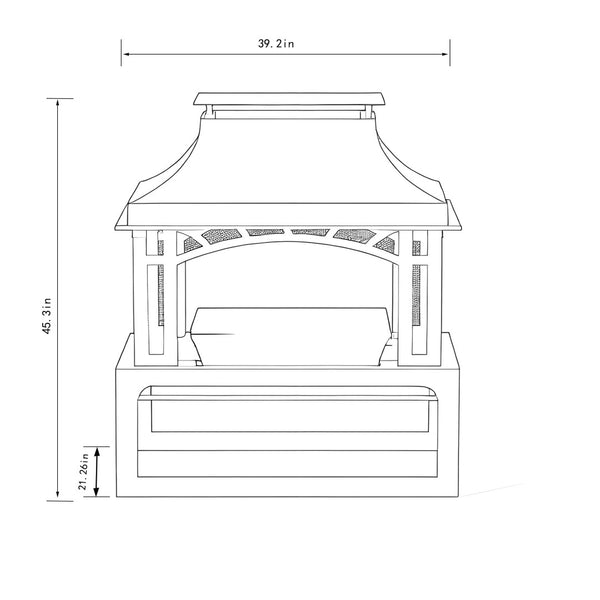 HomeRoots 50000 BTU Rectangular Gray Iron Propane Fire Pit Table with Cover - Stylish, Durable, & Efficient Heat 714459