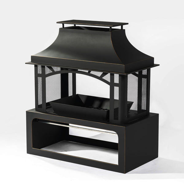 HomeRoots 50000 BTU Rectangular Gray Iron Propane Fire Pit Table with Cover - Stylish, Durable, & Efficient Heat 714459