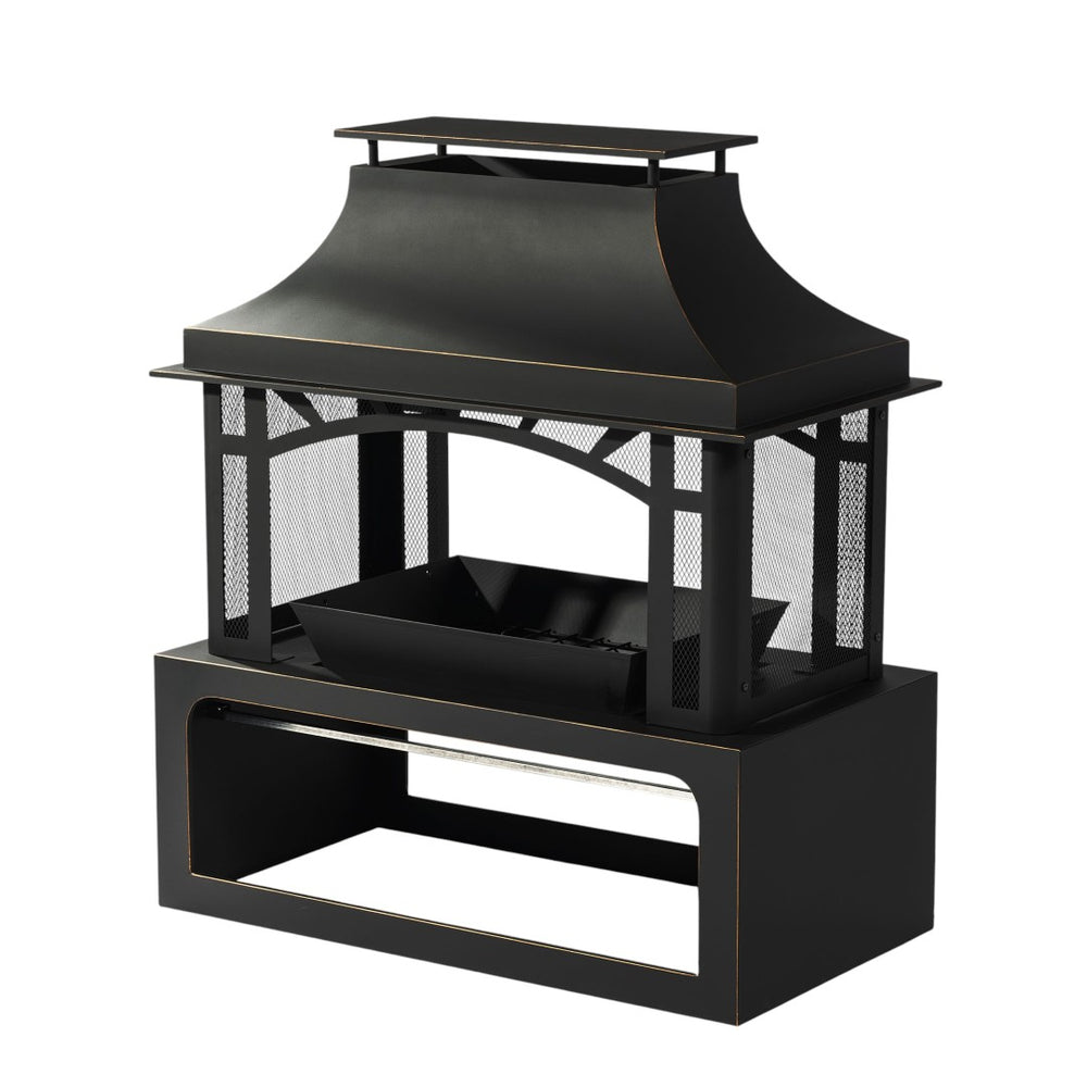 HomeRoots 50000 BTU Rectangular Gray Iron Propane Fire Pit Table with Cover - Stylish, Durable, & Efficient Heat 714459