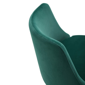 HomeRoots Blue Velvet and Rose Gold Adjustable Swivel Bar Chair – Chic Comfort for Modern Spaces 714468