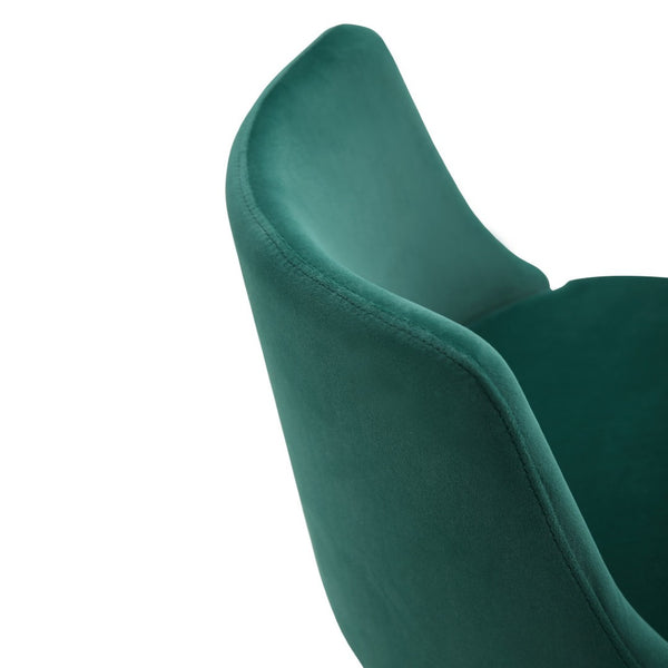HomeRoots Blue Velvet and Rose Gold Adjustable Swivel Bar Chair – Chic Comfort for Modern Spaces 714468