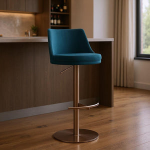 HomeRoots Gray Faux Leather Adjustable Height Swivel Bar Chair - Modern Comfort for Home & Commercial Use 714469