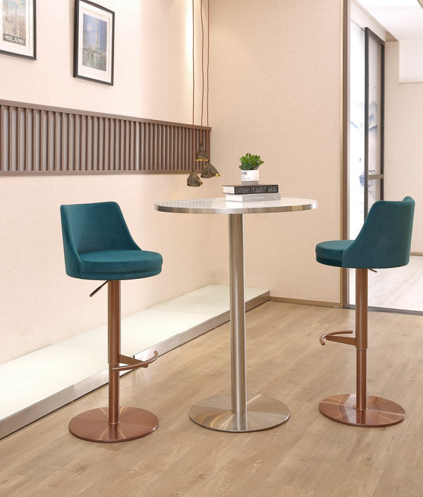 HomeRoots Gray Faux Leather Adjustable Height Swivel Bar Chair - Modern Comfort for Home & Commercial Use 714469