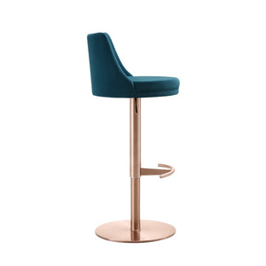HomeRoots Gray Faux Leather Adjustable Height Swivel Bar Chair - Modern Comfort for Home & Commercial Use 714469