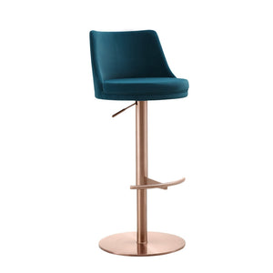 HomeRoots Gray Faux Leather Adjustable Height Swivel Bar Chair - Modern Comfort for Home & Commercial Use 714469