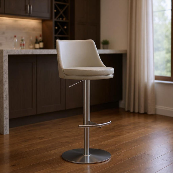 HomeRoots Red Velvet and Rose Gold Adjustable Height Swivel Bar Chair - Glamorous, Comfortable Design for Any Space 714470