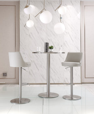 HomeRoots Red Velvet and Rose Gold Adjustable Height Swivel Bar Chair - Glamorous, Comfortable Design for Any Space 714470