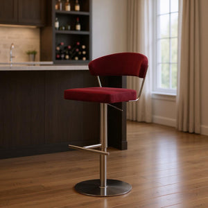 HomeRoots Black Adjustable Height Swivel Bar Chair in Faux Leather & Rose Gold Steel – Chic & Versatile Design 714471