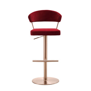 HomeRoots Black Adjustable Height Swivel Bar Chair in Faux Leather & Rose Gold Steel – Chic & Versatile Design 714471
