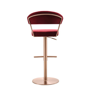 HomeRoots Black Adjustable Height Swivel Bar Chair in Faux Leather & Rose Gold Steel – Chic & Versatile Design 714471