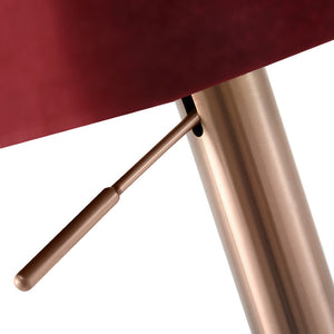 HomeRoots Black Adjustable Height Swivel Bar Chair in Faux Leather & Rose Gold Steel – Chic & Versatile Design 714471