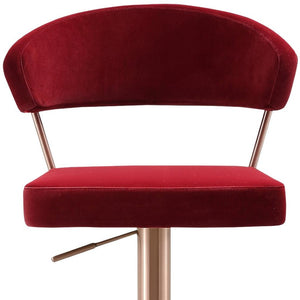 HomeRoots Black Adjustable Height Swivel Bar Chair in Faux Leather & Rose Gold Steel – Chic & Versatile Design 714471