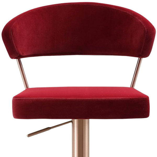 HomeRoots Black Adjustable Height Swivel Bar Chair in Faux Leather & Rose Gold Steel – Chic & Versatile Design 714471