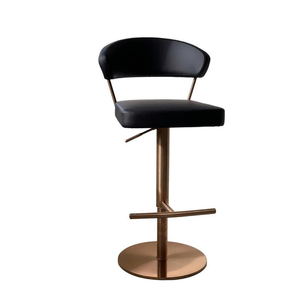 HomeRoots 29" Gray Faux Leather Low Back Bar Chair with Metal & Wood Base - Modern Comfort for Any Space 714472