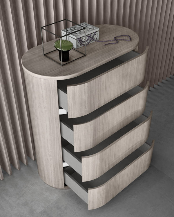 HomeRoots 31" Stylish Brown and Beige Five Drawer Gentlemen's Chest - Durable Storage Solution for Any Bedroom 714479