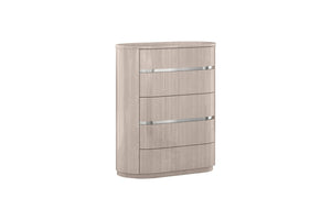 HomeRoots 31" Stylish Brown and Beige Five Drawer Gentlemen's Chest - Durable Storage Solution for Any Bedroom 714479
