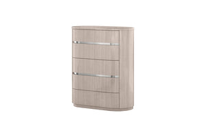 HomeRoots 31" Stylish Brown and Beige Five Drawer Gentlemen's Chest - Durable Storage Solution for Any Bedroom 714479