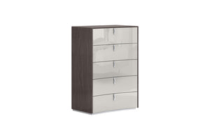HomeRoots 38" Contemporary Gray Wood Five Drawer Gentlemen's Chest for Stylish Storage & Organization 714480