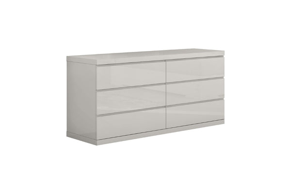 63 Inch Wide Six Drawer Wood Dresser for Bedroom Organization and Modern Storage