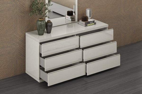 63 Inch Wide Six Drawer Wood Dresser for Bedroom Organization and Modern Storage