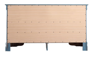 English Elm Louis Louis Phillipe G3160-BC 4 Drawer Chest with Carved Bases Curved Mouldings and Durable Drawers Teal 37 L x 62 W x 20 H B078108229