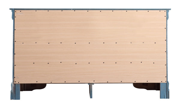 English Elm Louis Louis Phillipe G3160-BC 4 Drawer Chest with Carved Bases Curved Mouldings and Durable Drawers Teal 37 L x 62 W x 20 H B078108229