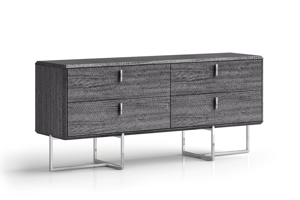 HomeRoots 68" Blue Wood Six Drawer Double Dresser - Stylish Storage Solution with Easy-Glide Drawers & Modern Accents 714484