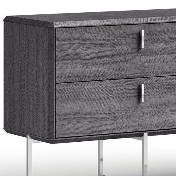 HomeRoots 68" Blue Wood Six Drawer Double Dresser - Stylish Storage Solution with Easy-Glide Drawers & Modern Accents 714484