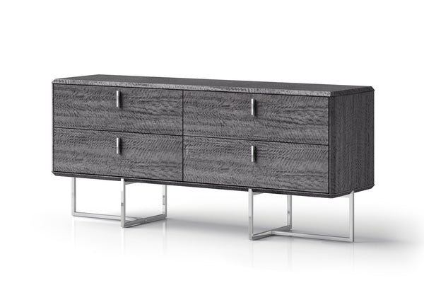 HomeRoots 68" Blue Wood Six Drawer Double Dresser - Stylish Storage Solution with Easy-Glide Drawers & Modern Accents 714484