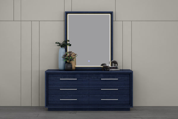 HomeRoots 60" Gray Wood Six Drawer Double Dresser - Contemporary Design for Stylish Bedroom Storage & Organization 714485