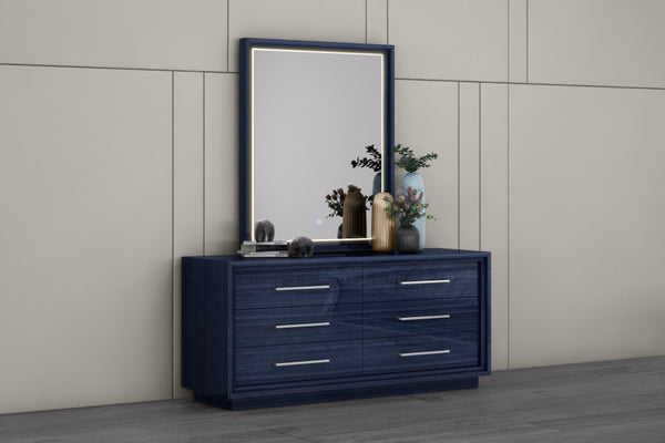 HomeRoots 60" Gray Wood Six Drawer Double Dresser - Contemporary Design for Stylish Bedroom Storage & Organization 714485