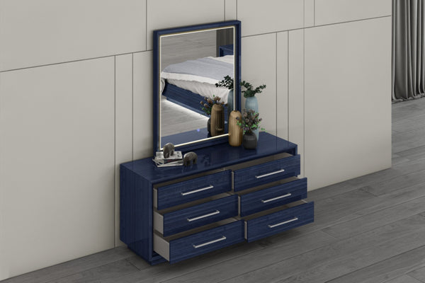 HomeRoots 60" Gray Wood Six Drawer Double Dresser - Contemporary Design for Stylish Bedroom Storage & Organization 714485