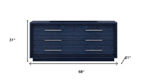 HomeRoots 60" Gray Wood Six Drawer Double Dresser - Contemporary Design for Stylish Bedroom Storage & Organization 714485