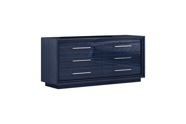 HomeRoots 60" Gray Wood Six Drawer Double Dresser - Contemporary Design for Stylish Bedroom Storage & Organization 714485