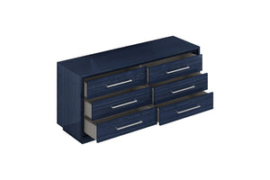 HomeRoots 60" Gray Wood Six Drawer Double Dresser - Contemporary Design for Stylish Bedroom Storage & Organization 714485