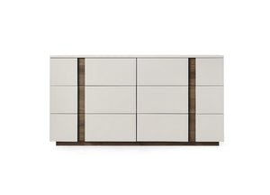 HomeRoots 57" Gray Wood Six Drawer Double Dresser - Stylish Storage Solution for Organized Bedrooms & Decor 714486