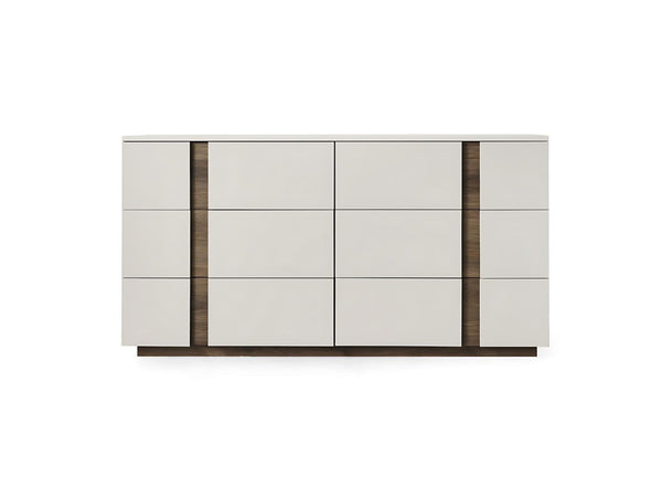 HomeRoots 57" Gray Wood Six Drawer Double Dresser - Stylish Storage Solution for Organized Bedrooms & Decor 714486