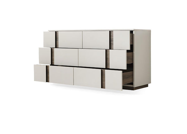 HomeRoots 57" Gray Wood Six Drawer Double Dresser - Stylish Storage Solution for Organized Bedrooms & Decor 714486