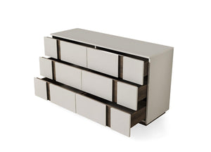 HomeRoots 57" Gray Wood Six Drawer Double Dresser - Stylish Storage Solution for Organized Bedrooms & Decor 714486