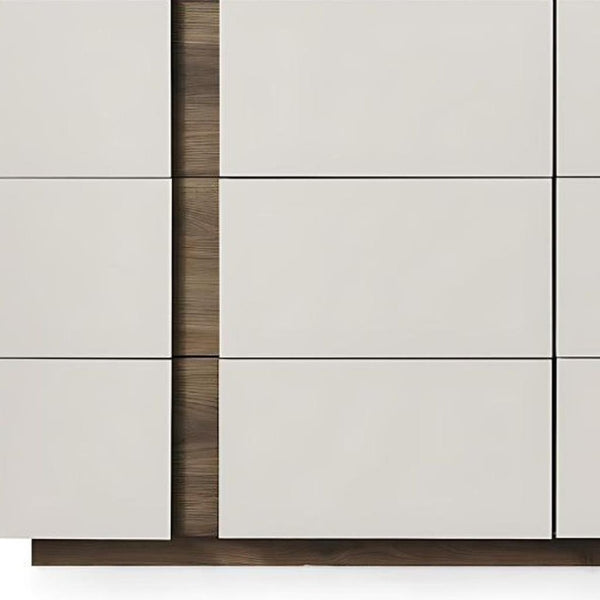 HomeRoots 57" Gray Wood Six Drawer Double Dresser - Stylish Storage Solution for Organized Bedrooms & Decor 714486