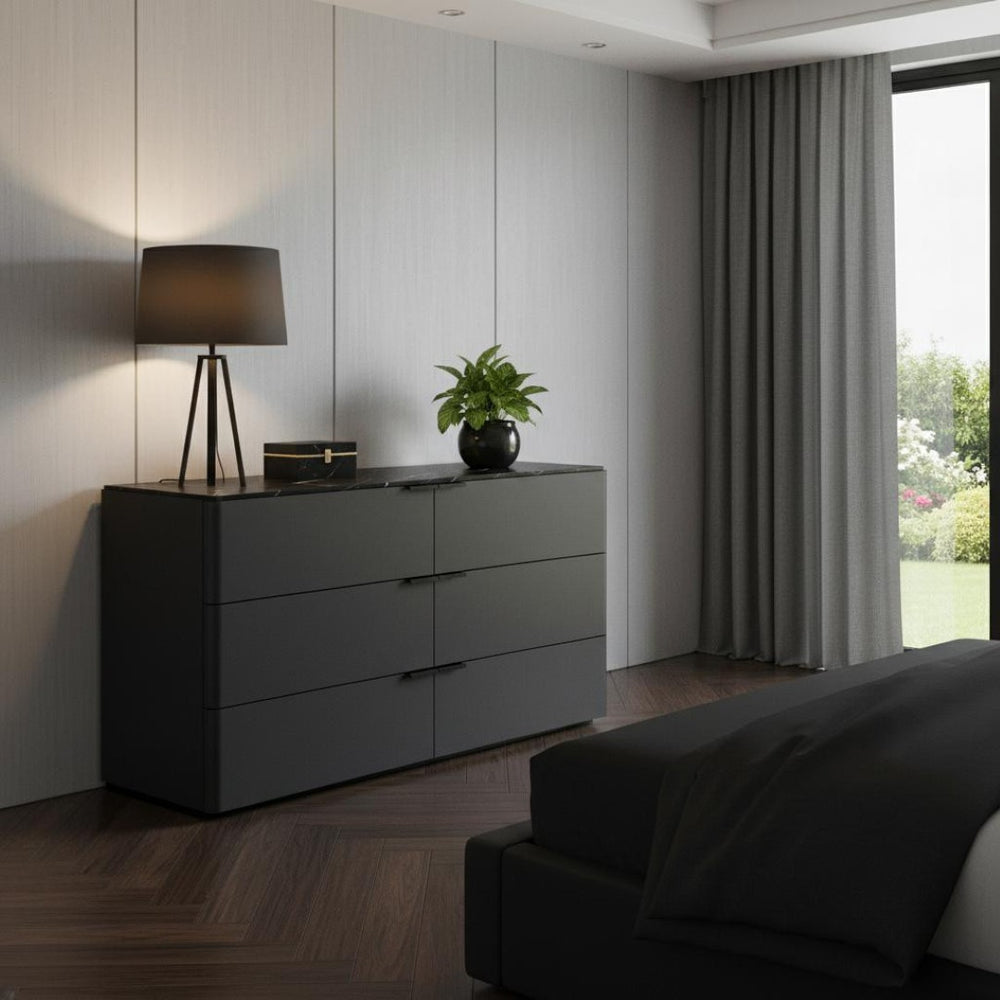 HomeRoots 62" White Wood Six Drawer Double Dresser - Modern, Spacious Storage Solution for Any Bedroom Decor 714488