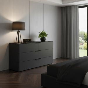 HomeRoots 62" White Wood Six Drawer Double Dresser - Modern, Spacious Storage Solution for Any Bedroom Decor 714488