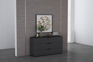 HomeRoots 62" White Wood Six Drawer Double Dresser - Modern, Spacious Storage Solution for Any Bedroom Decor 714488