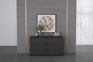 HomeRoots 62" White Wood Six Drawer Double Dresser - Modern, Spacious Storage Solution for Any Bedroom Decor 714488