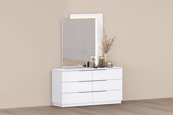 HomeRoots 60" Gray Wood Six Drawer Double Dresser - Ample Storage, Durable Design, & Ready to Use for Your Bedroom 714489
