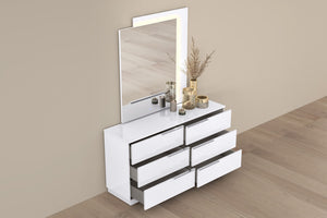 HomeRoots 60" Gray Wood Six Drawer Double Dresser - Ample Storage, Durable Design, & Ready to Use for Your Bedroom 714489