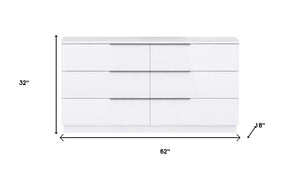 HomeRoots 60" Gray Wood Six Drawer Double Dresser - Ample Storage, Durable Design, & Ready to Use for Your Bedroom 714489