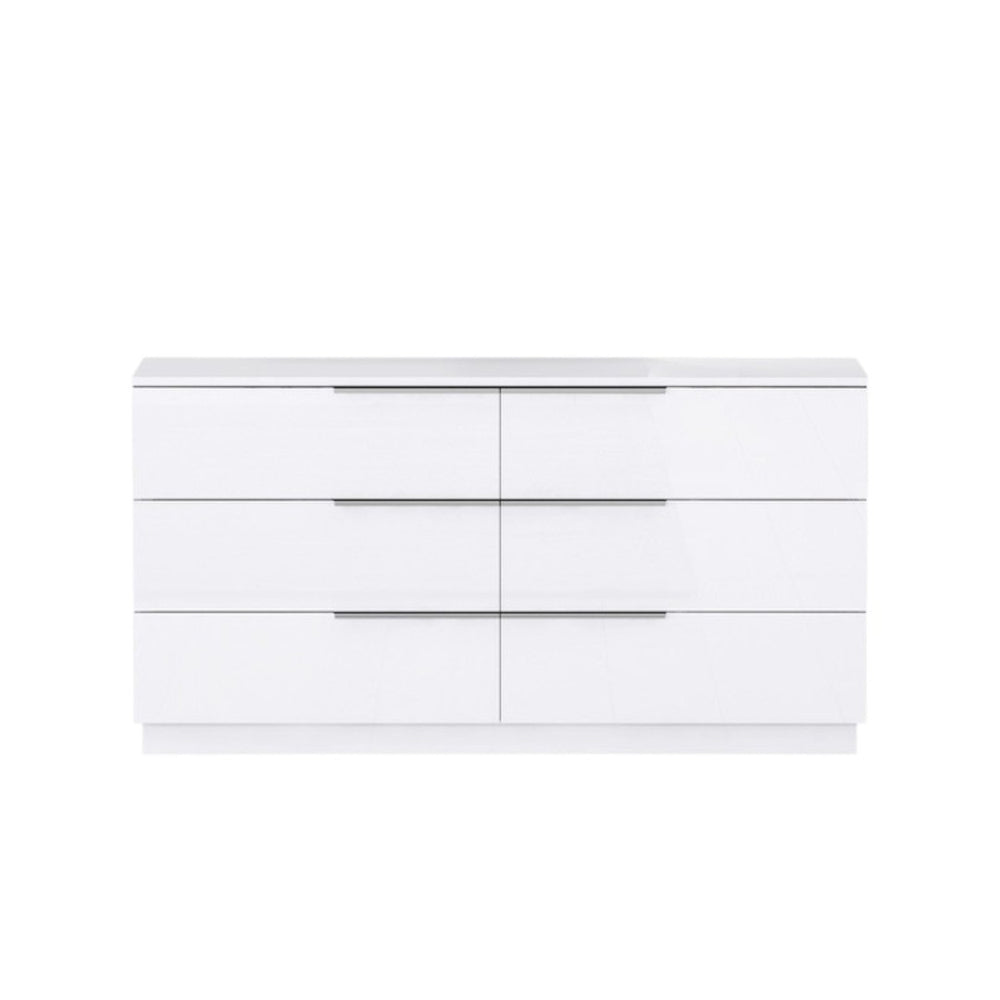 HomeRoots 60" Gray Wood Six Drawer Double Dresser - Ample Storage, Durable Design, & Ready to Use for Your Bedroom 714489
